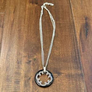 Elegant Silver and Black Pendant Necklace